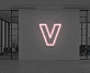 Buchstabe V LED Neonschild für Büro und Empfangsbereich