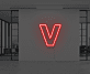 Buchstabe V LED Neonschild für Büro und Empfangsbereich