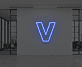 Buchstabe V LED Neonschild für Büro und Empfangsbereich