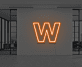 Buchstabe W LED Neonschild für Büro und Arbeitsplatz