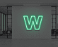 Buchstabe W LED Neonschild für Büro und Arbeitsplatz
