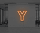 Buchstabe Y LED Neonschild für Büro und Wohnzimmer