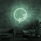 Dackel im Kreis LED-Neonschild Wohnzimmer Bar