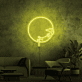 Dackel im Kreis LED-Neonschild Wohnzimmer Bar