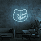 Bärengesicht mit schelmischem Ausdruck LED-Neonschild Gamingzimmer Wohnzimmer