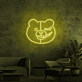 Bärengesicht mit schelmischem Ausdruck LED-Neonschild Gamingzimmer Wohnzimmer