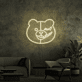 Bärengesicht mit schelmischem Ausdruck LED-Neonschild Gamingzimmer Wohnzimmer