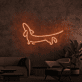 Dackel Silhouette LED-Neonschild Wohnzimmer