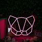 Geometrischer Katzenkopf LED-Neonschild für Wohnzimmer oder Schlafzimmer