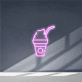 Milchshake Becher mit Strohhalm LED-Neonschild für Café und Eisdiele