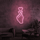 Hand mit Herzsymbol LED-Neonschild Wohnzimmer Schlafzimmer