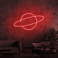Planet mit Ring LED-Neonschild Wohnzimmer Büro