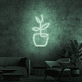 Topfpflanze LED-Neonschild Wohnzimmer