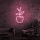 Topfpflanze LED-Neonschild Wohnzimmer