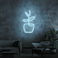 Topfpflanze LED-Neonschild Wohnzimmer