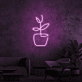 Topfpflanze LED-Neonschild Wohnzimmer