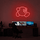 Videospielfigur rund mit Armen und Beinen LED-Neonschild Gaming Zimmer