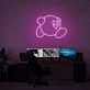 Videospielfigur rund mit Armen und Beinen LED-Neonschild Gaming Zimmer