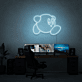 Videospielfigur rund mit Armen und Beinen LED-Neonschild Gaming Zimmer