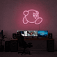 Videospielfigur rund mit Armen und Beinen LED-Neonschild Gaming Zimmer