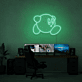 Videospielfigur rund mit Armen und Beinen LED-Neonschild Gaming Zimmer