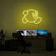 Videospielfigur rund mit Armen und Beinen LED-Neonschild Gaming Zimmer