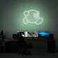 Videospielfigur rund mit Armen und Beinen LED-Neonschild Gaming Zimmer