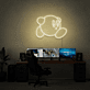 Videospielfigur rund mit Armen und Beinen LED-Neonschild Gaming Zimmer