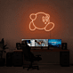 Videospielfigur rund mit Armen und Beinen LED-Neonschild Gaming Zimmer