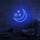 Halbmond mit Sternen LED-Neonschild Wohnzimmer Schlafzimmer