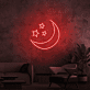 Halbmond mit Sternen LED-Neonschild Wohnzimmer Schlafzimmer