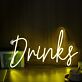 Drinks Neon Schild für Bar Club und Party