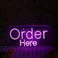 Order Here LED-Neonschild für Café und Restaurant