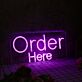 Order Here LED-Neonschild für Café und Restaurant