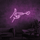 Hand mit Herzsymbol LED-Neonschild Wohnzimmer Schlafzimmer