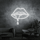 Lippen mit Tropfen LED-Neonschild Bar Wohnzimmer