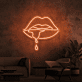 Lippen mit Tropfen LED-Neonschild Bar Wohnzimmer