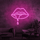 Lippen mit Tropfen LED-Neonschild Bar Wohnzimmer
