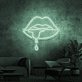 Lippen mit Tropfen LED-Neonschild Bar Wohnzimmer