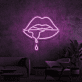 Lippen mit Tropfen LED-Neonschild Bar Wohnzimmer