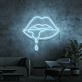 Lippen mit Tropfen LED-Neonschild Bar Wohnzimmer