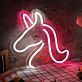 Einhornkopf mit Sternen LED-Neonschild für Kinderzimmer und Partydeko