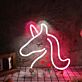 Einhornkopf mit Sternen LED-Neonschild für Kinderzimmer und Partydeko