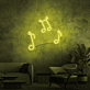 Musiknoten LED-Neonschild für Wohnzimmer oder Musikstudio