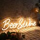 Beer And Wine Yellow Neon Sign