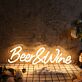 Beer And Wine Yellow Neon Sign