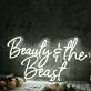 Beauty And The Beast White Neon Sign