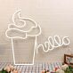 Hello With Ice Cream White Neon Sign