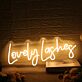 Lovely Lashes Yellow Neon Sign