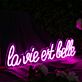 La Vie Est Belle Pink Neon Sign